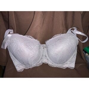 40D Lace Bra Full Coverage Lightly Lined Adjustable Straps Underwire